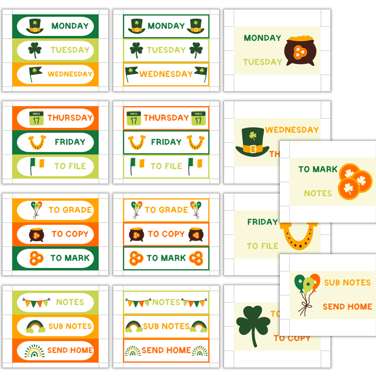 Teacher Trolley Cart Labels - St. Patrick's Day | Editable