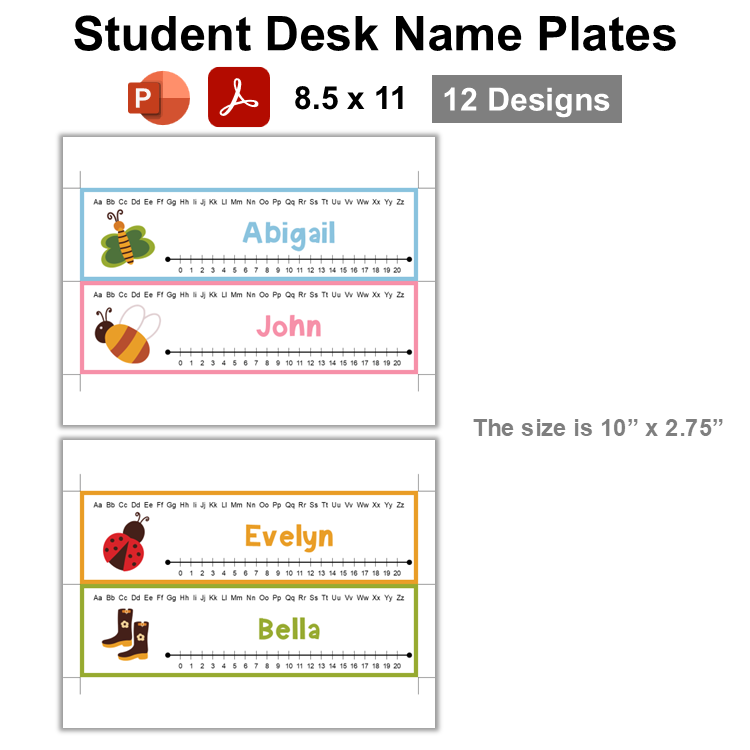 Student Desk Name Plates - Colorful Spring | Editable