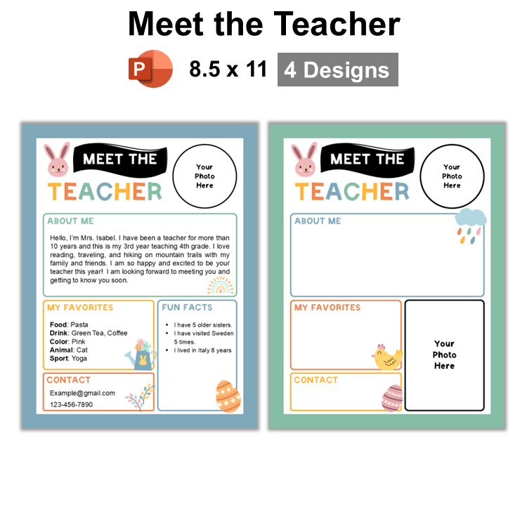 Meet the Teacher - Happy Easter | Editable