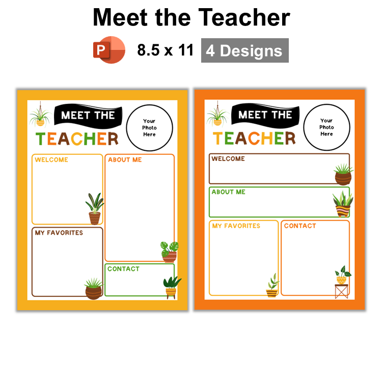 Meet the Teacher - Indoor Plants | Editable