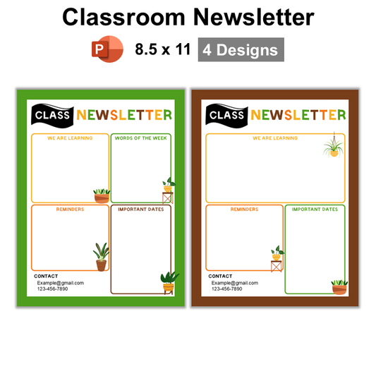 Classroom Newsletter - Indoor Plants | Editable