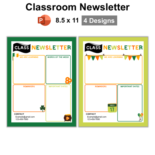 Classroom Newsletter - St. Patrick's Day | Editable