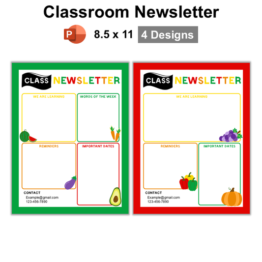 Classroom Newsletter - Healthy Eating | Editable