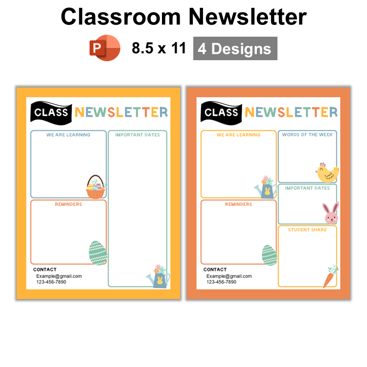 Classroom Newsletter - Happy Easter | Editable