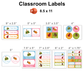 Classroom Labels - Colorful Spring | Editable