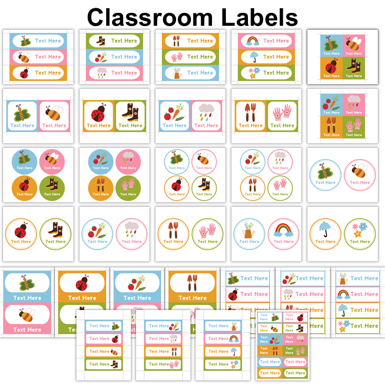 Classroom Labels - Colorful Spring | Editable