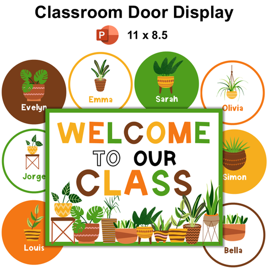 Classroom Door Display - Indoor Plants | Editable