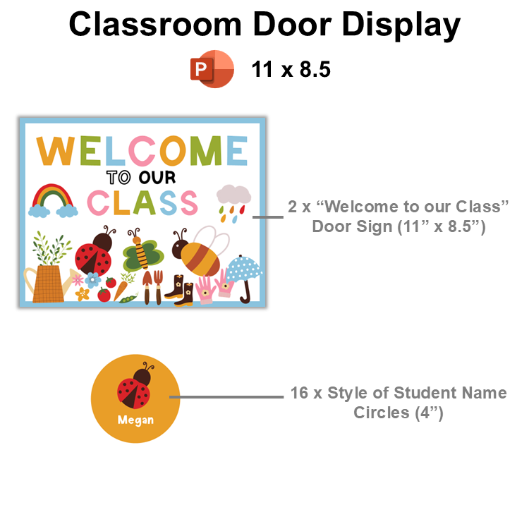 Classroom Door Display - Colorful Spring | Editable