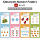 Classroom Number Posters - Colorful Spring