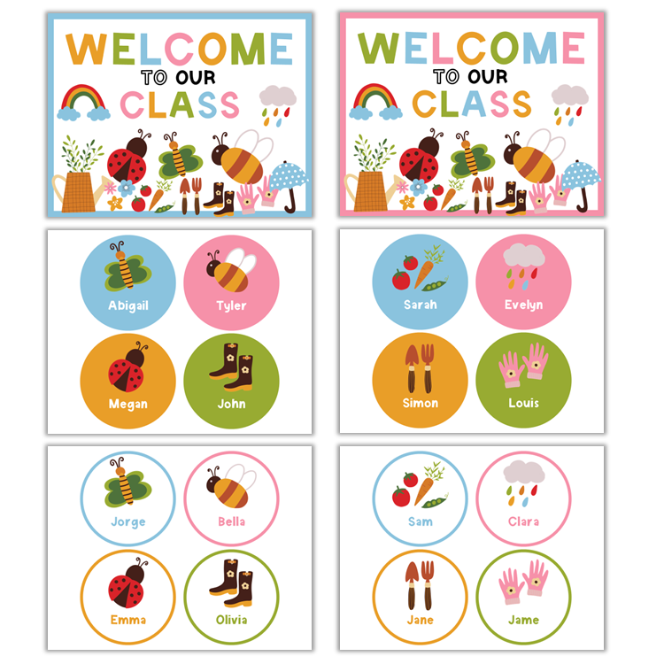 Classroom Door Display - Colorful Spring | Editable