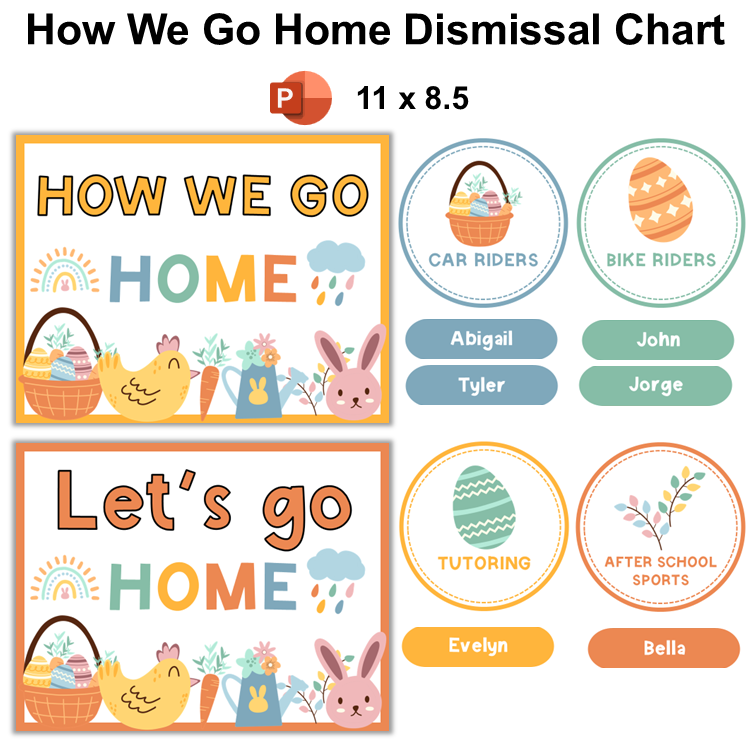 How We Go Home Dismissal Chart - Happy Easter | Editable