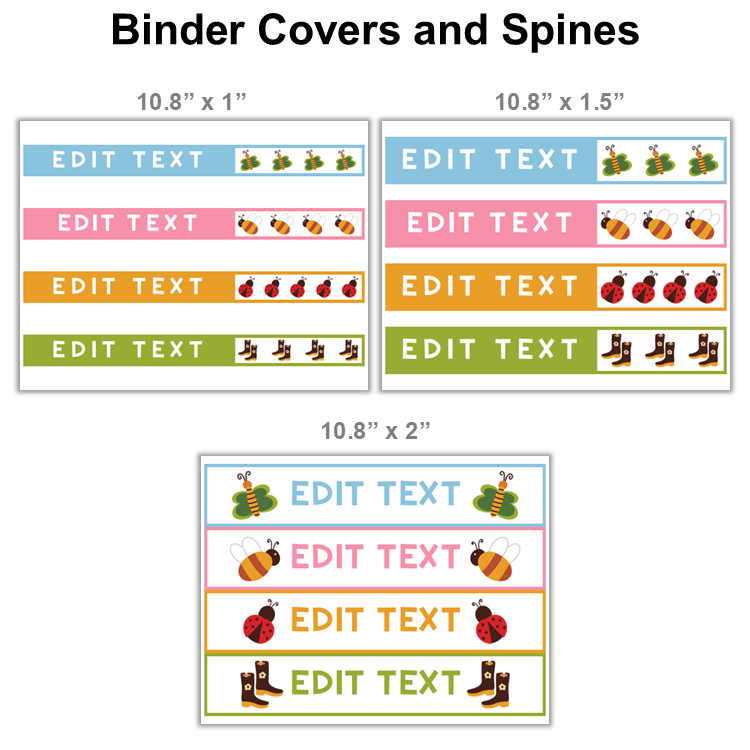 Binder Covers and Spines - Colorful Spring | Editable