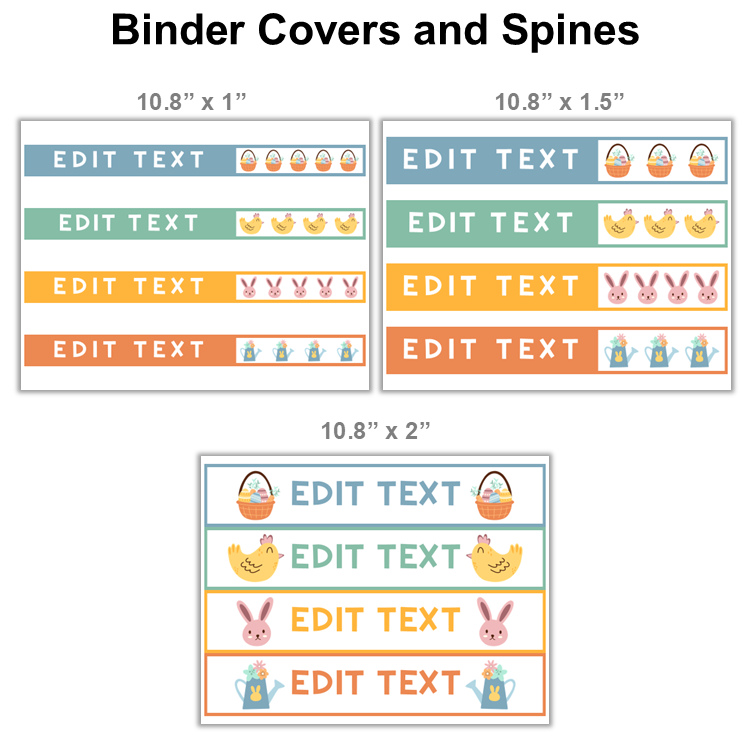 Binder Covers and Spines - Happy Easter | Editable