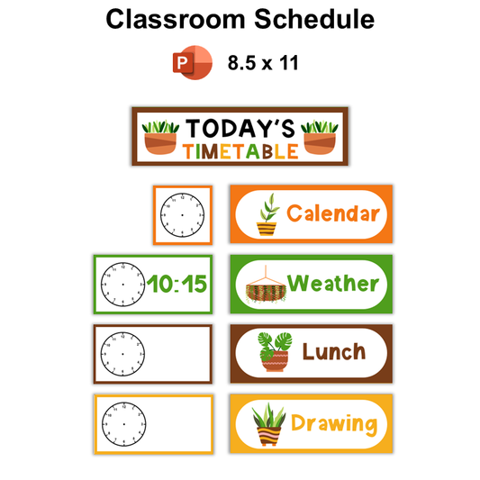 Classroom Schedule - Indoor Plants | Editable