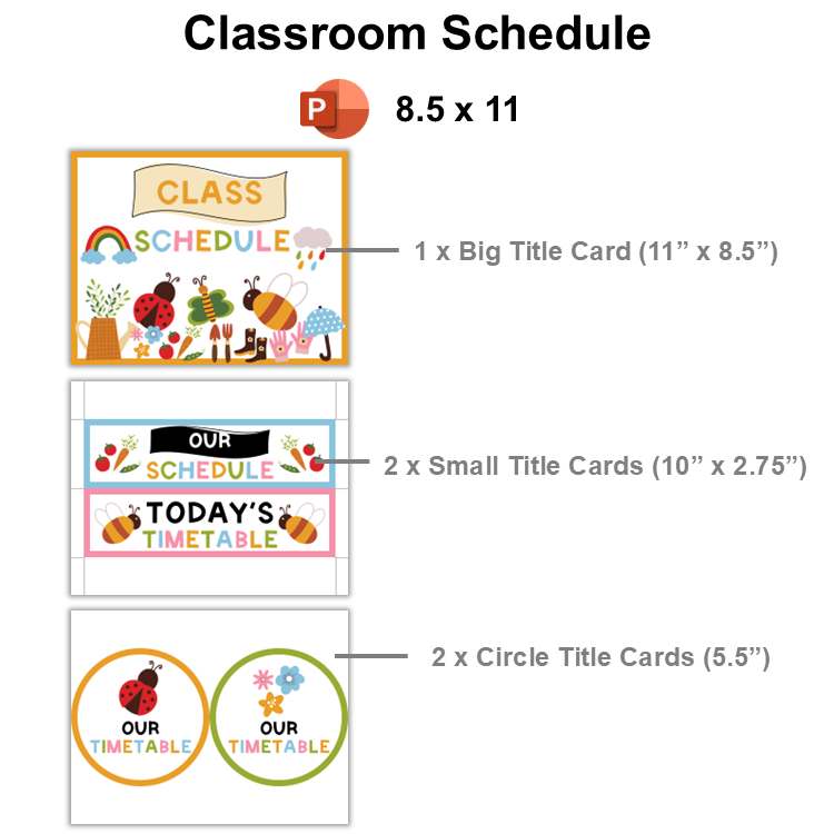 Classroom Schedule - Colorful Spring | Editable