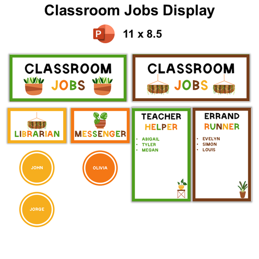 Classroom Jobs Display - Indoor Plants | Editable