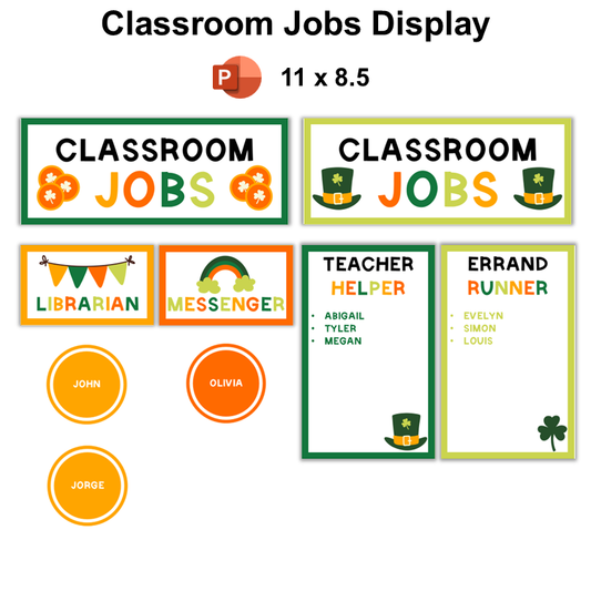 Classroom Jobs Display - St. Patrick's Day | Editable