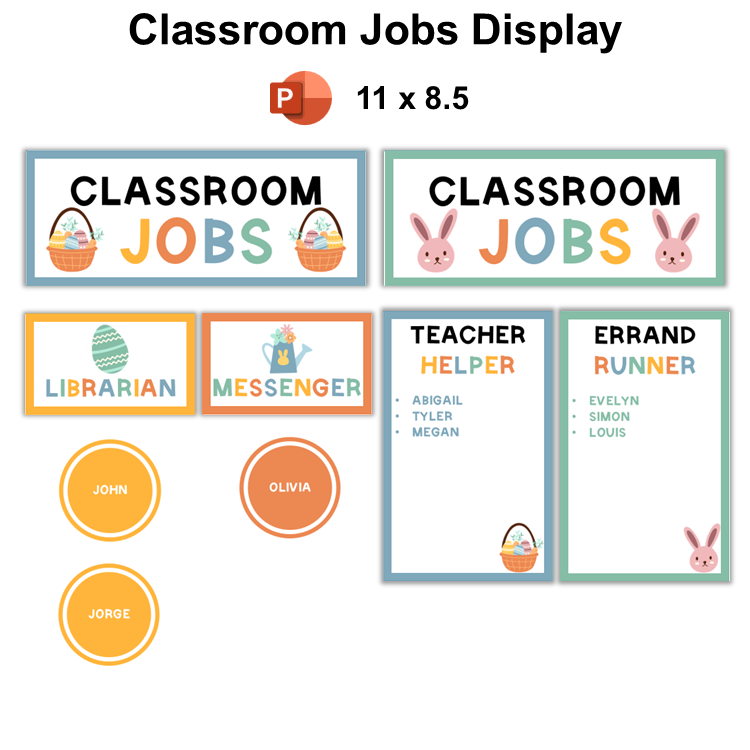 Classroom Jobs Display - Happy Easter | Editable