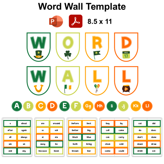 Word Wall Template - St. Patrick's Day | Editable