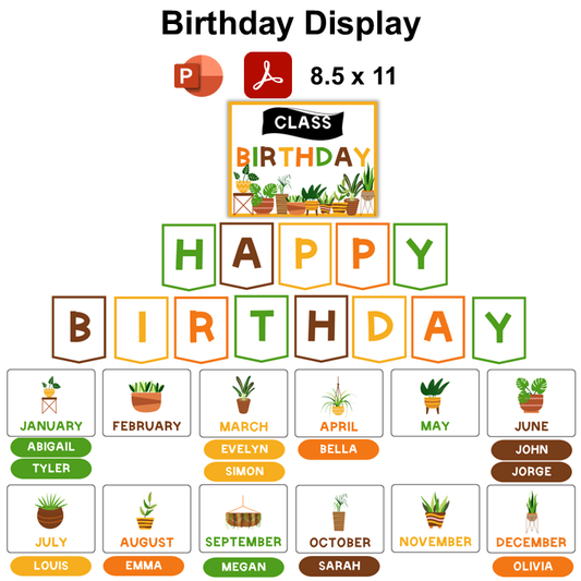 Birthday Display - Indoor Plants | Editable