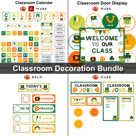 Classroom Decor Bundle - St. Patrick's Day | Editable