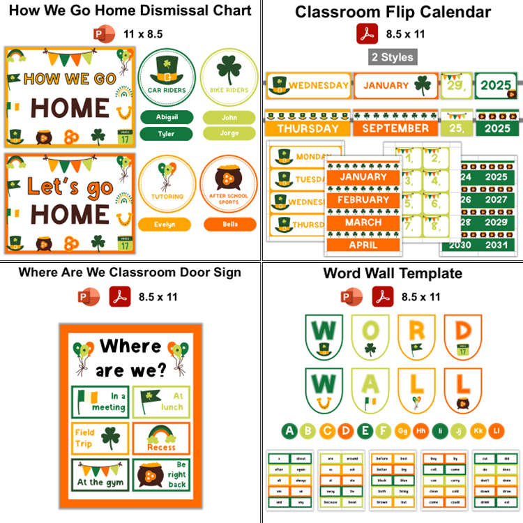 Classroom Decor Bundle - St. Patrick's Day | Editable