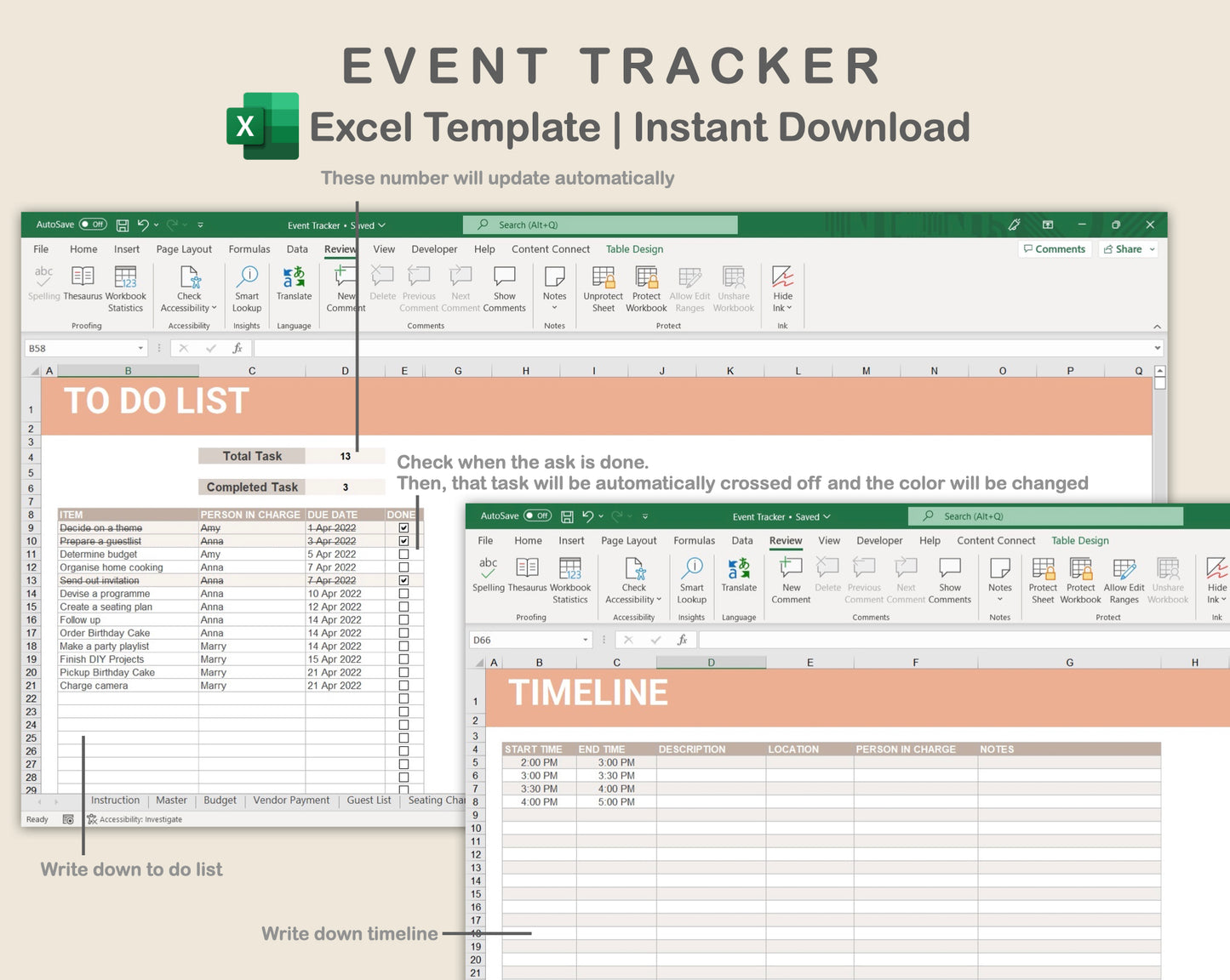 Excel - Event Planner - Neutral