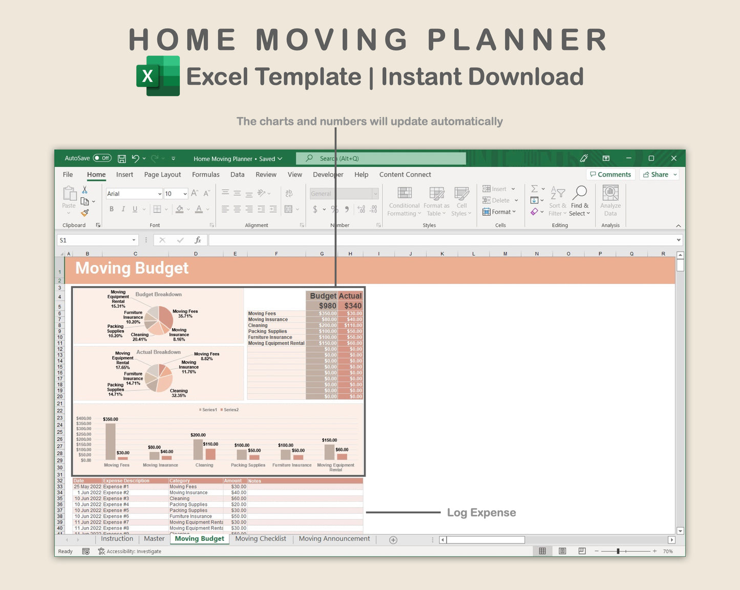 Excel - Home Moving Planner - Neutral