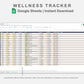 Google Sheets - Wellness Tracker  - Sweet