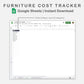 Google Sheets - Furniture Cost Tracker - Sweet