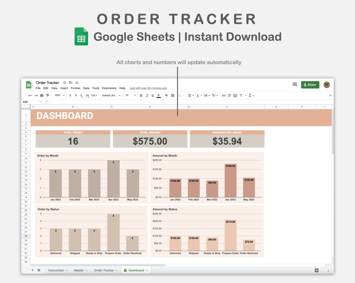 Google Sheets - Order Tracker - Neutral