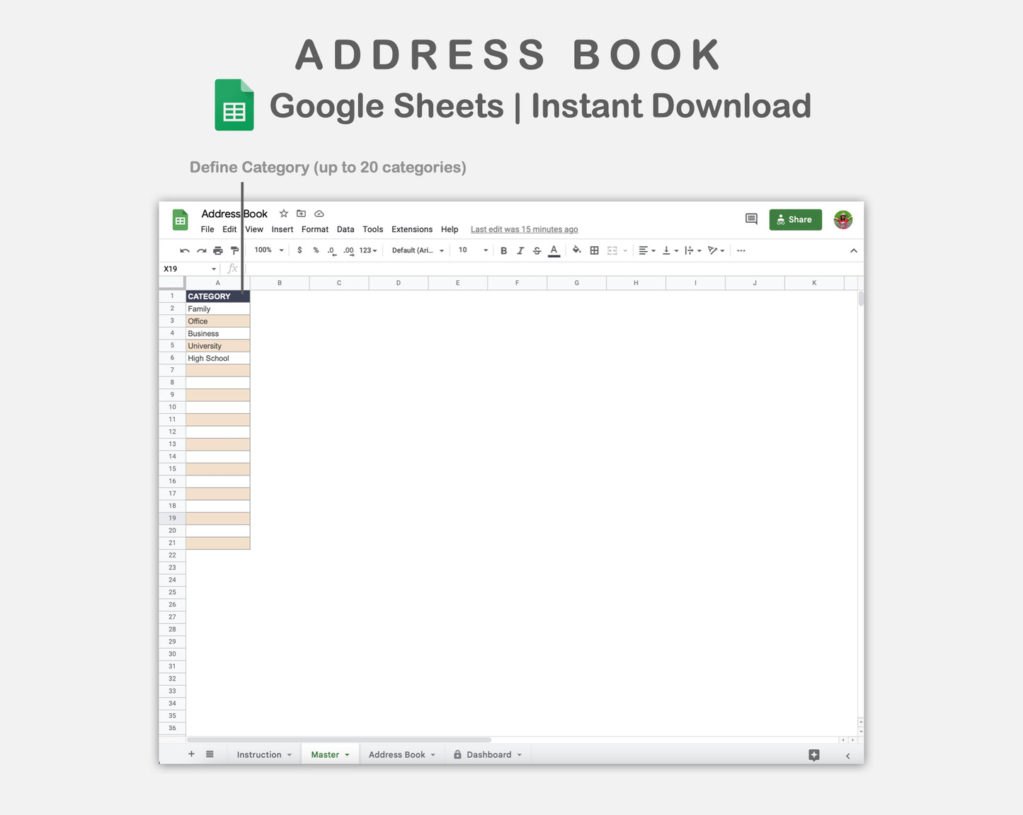 Google Sheets - Address Book - Sweet