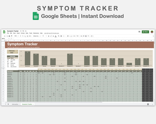 Google Sheets - Symptom Tracker - Earthy