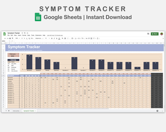 Google Sheets - Symptom Tracker - Sweet