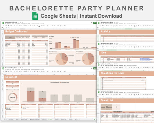 Google Sheets - Bachelorette Party Planner - Neutral