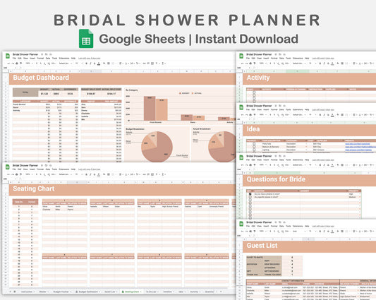 Google Sheets - Bridal Shower Planner - Neutral