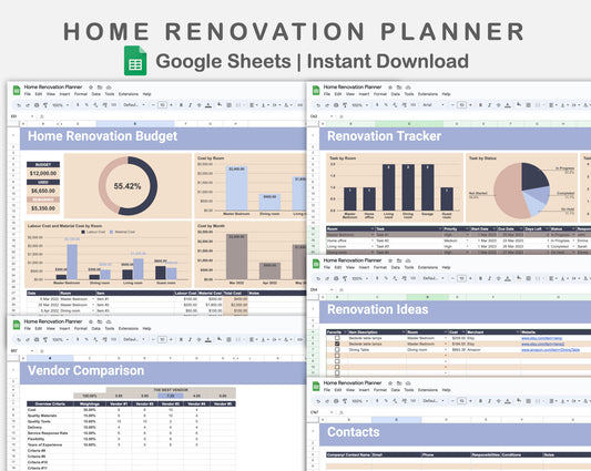Google Sheets - Home Renovation Planner - Sweet