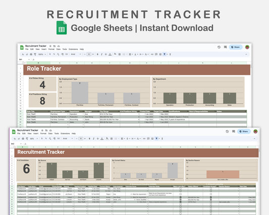 Google Sheets - Recruitment Tracker - Earthy