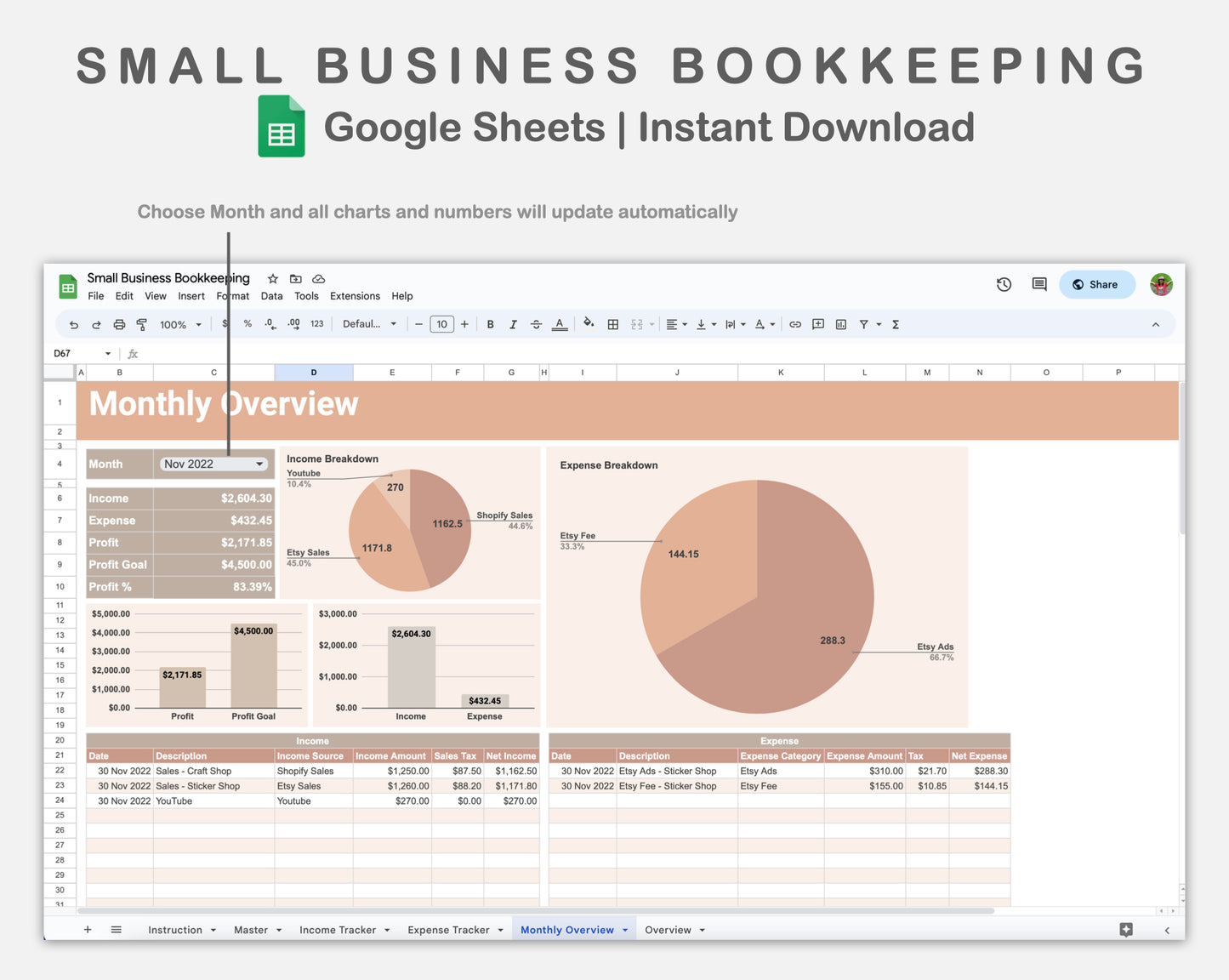 Google Sheets - Small Business Bookkeeping - Neutral