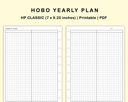 Classic HP Inserts - Yearly Plan - Hobonichi