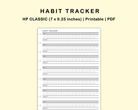 Classic HP Inserts - Habit Tracker