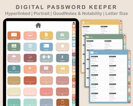 Digital Password Keeper - Boho