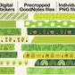 Digital Washi Tape - Bright Green Plant
