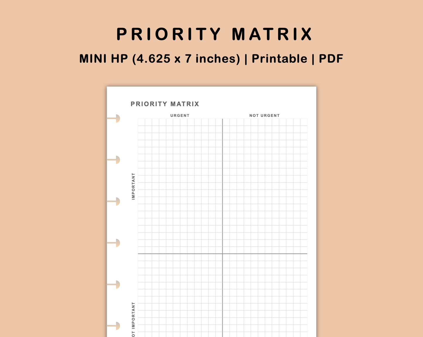 Mini Happy Planner Inserts - Priority Matrix