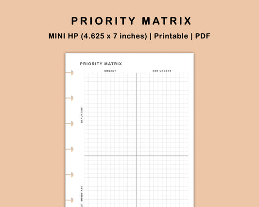 Mini Happy Planner Inserts - Priority Matrix