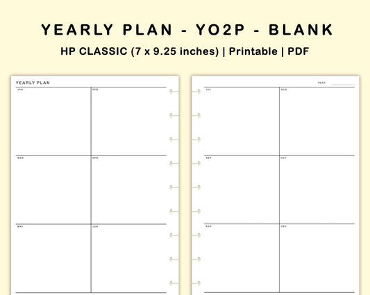 Classic HP Inserts - Yearly Plan - YO2P - Blank