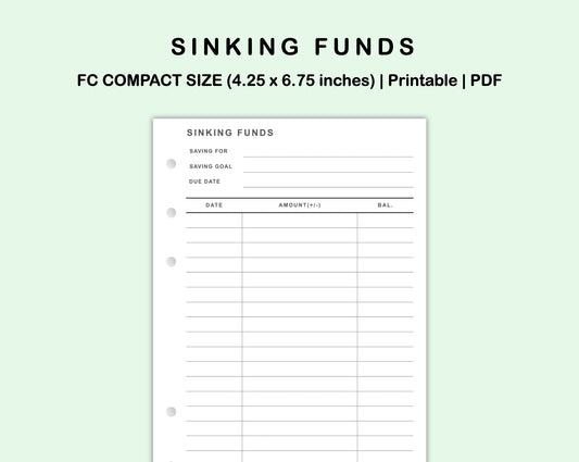 FC Compact Inserts - Sinking Funds