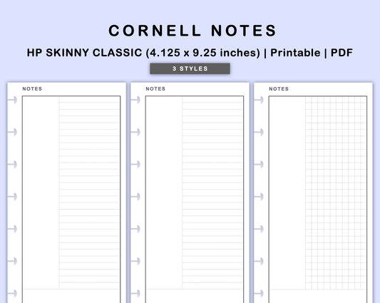 Skinny Classic HP Inserts - Cornell Notes