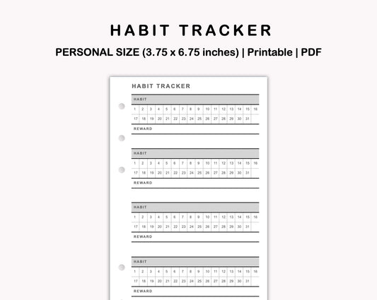 Personal Inserts - Habit Tracker