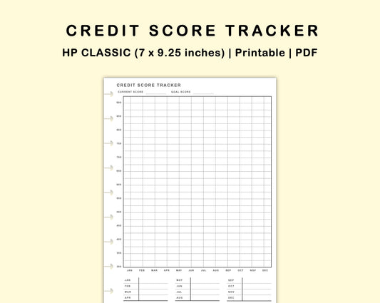 Classic HP Inserts - Credit Score Tracker